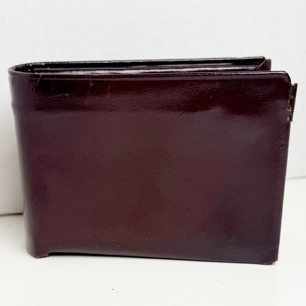 Vintage Cordovan Top Grain Cowhide Leather Wallet with Change Pouch, Zip Pocket
